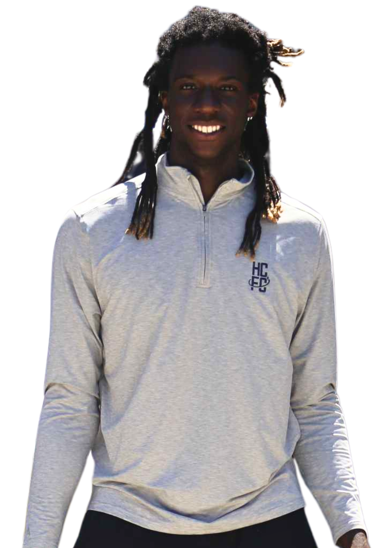 Men's Antigua Hunk 1/4 Zip- Heather Grey