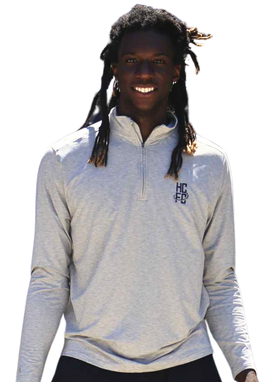 Men's Antigua Hunk 1/4 Zip- Heather Grey